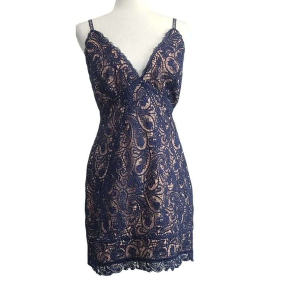 TJD Women's Cocktail Party‎ V-neck Lace Mini Dress Size Medium